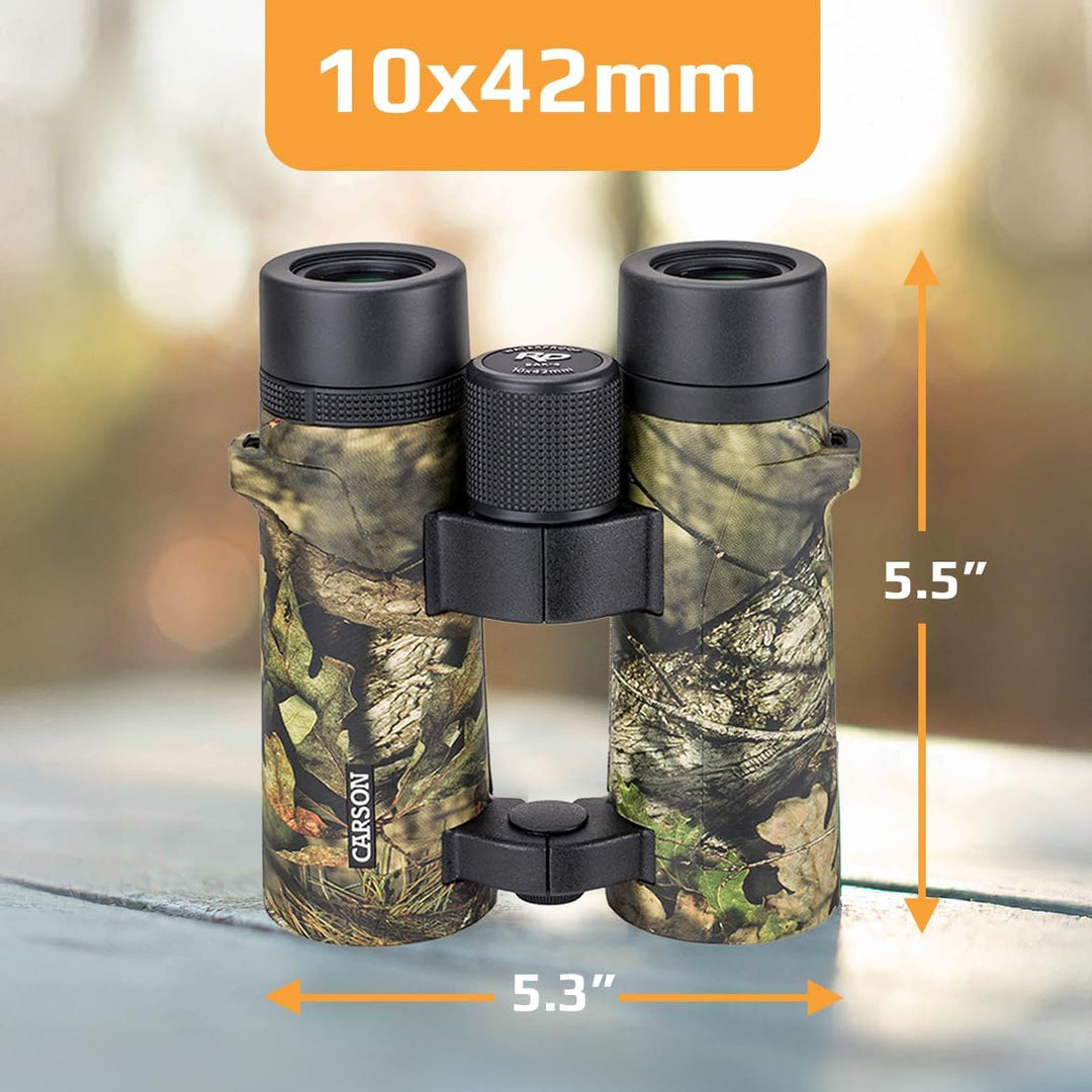 Carson RD Full-Size Fernglas, Doppelstegdesign, 10x42mm, Mossy Oak Tarnoptik, wasserdicht, robust, b