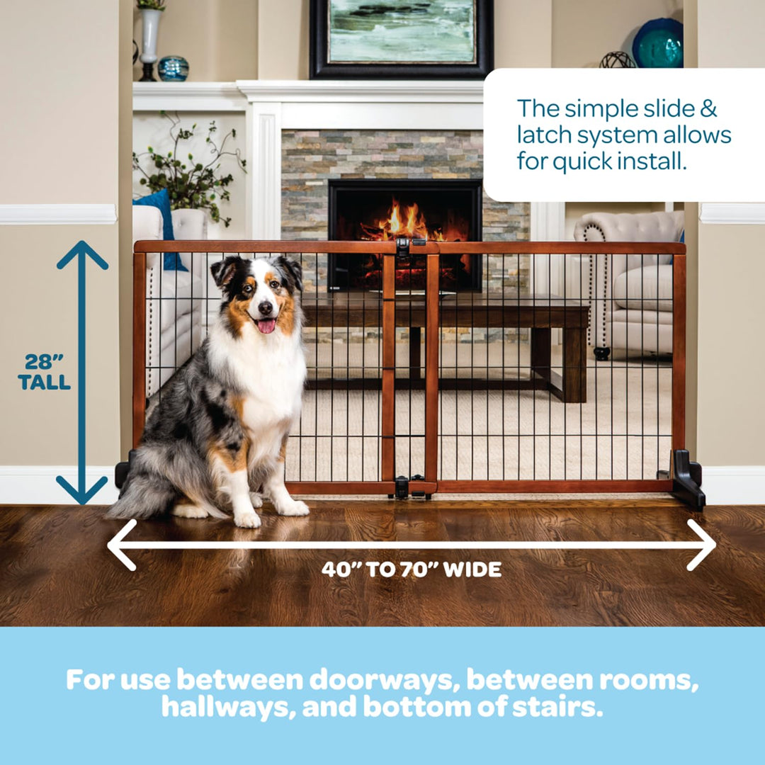 Carlson Pet Products Design Studio Haustiergitter aus Holz, freistehend, extra hoch/extra breit, Bra