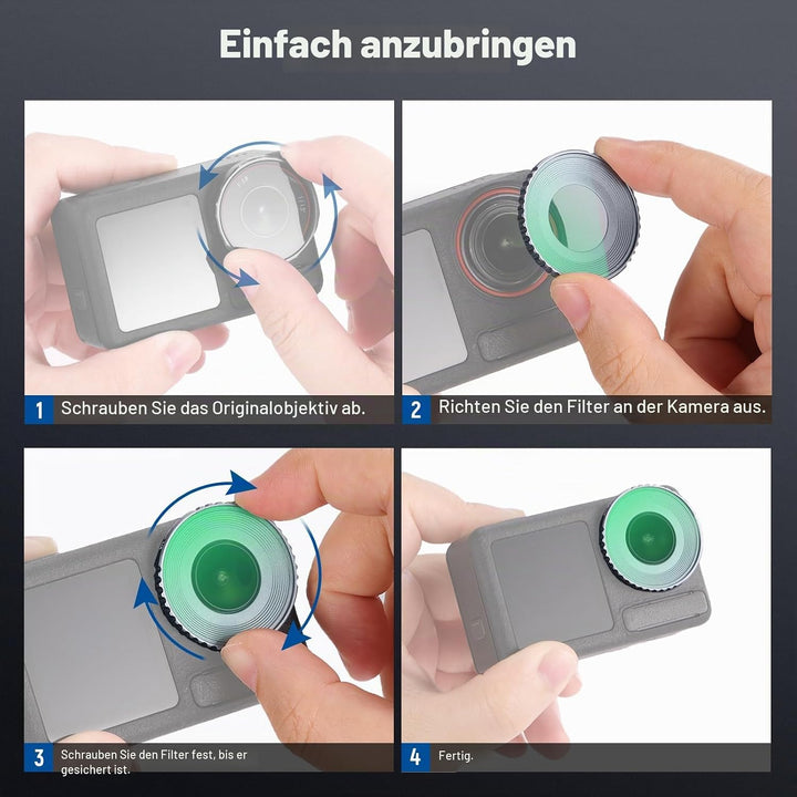 NEEWER Black Diffusion 1/4 Filter, Kompatibel mit DJI Osmo Action 5 Pro und 4, mehrfach beschichtete