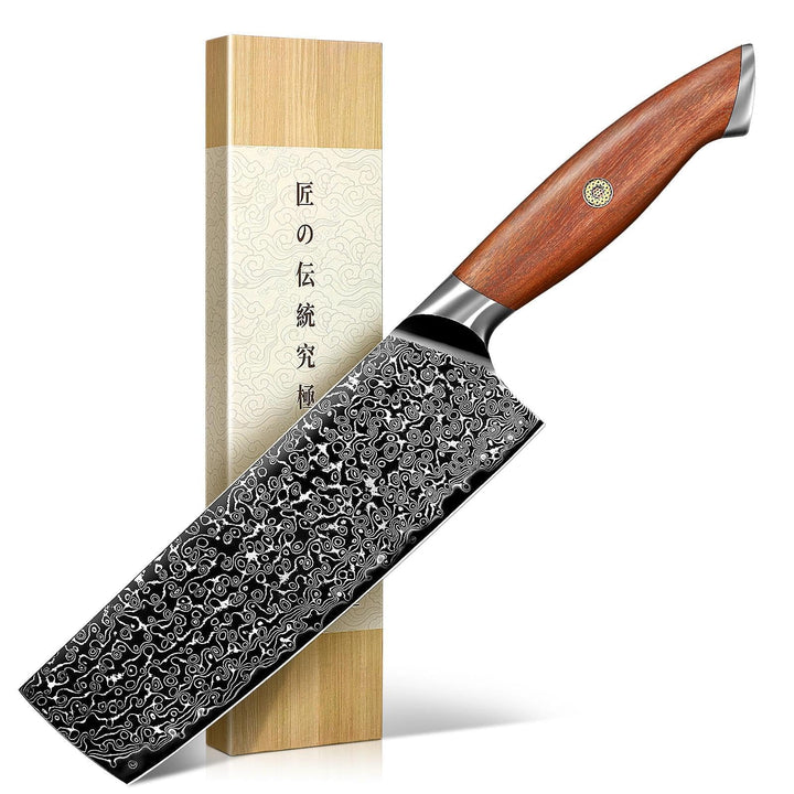 Freelander Nakiri Messer VG10 Küchenmesser, Scharfes Japanisches Damastmuster Kochmesser Profi Gemüs