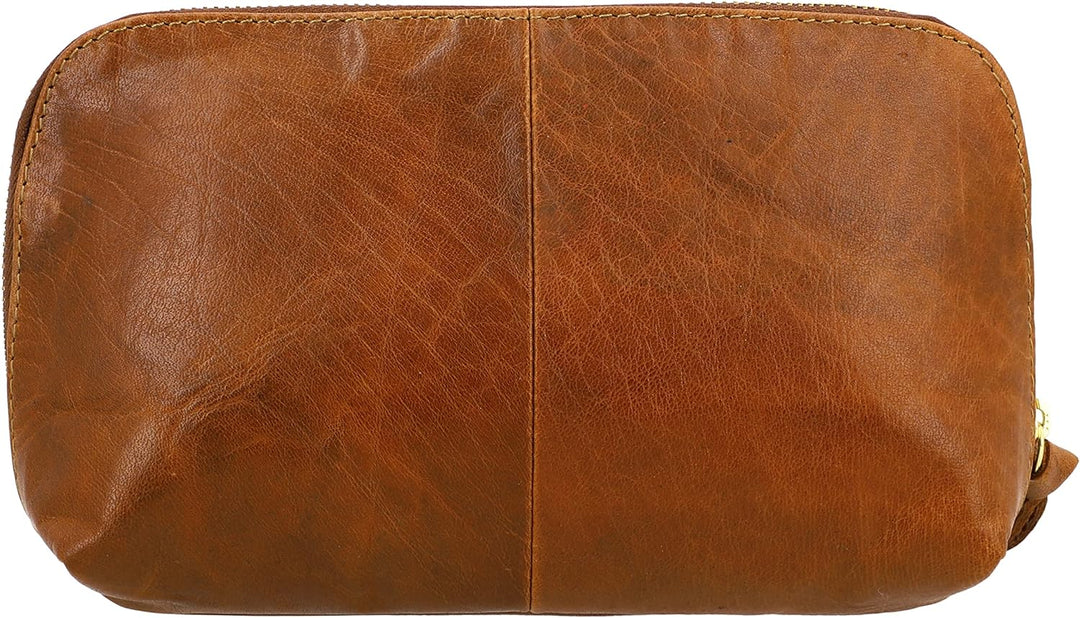Gusti Waschtasche Leder - Eli Damen und Herren Kulturtasche Kulturbeutel Kosmetiktasche Ledertasche