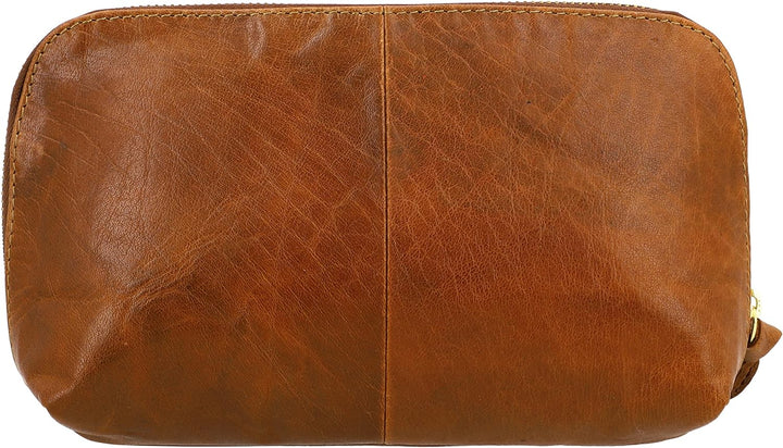 Gusti Waschtasche Leder - Eli Damen und Herren Kulturtasche Kulturbeutel Kosmetiktasche Ledertasche
