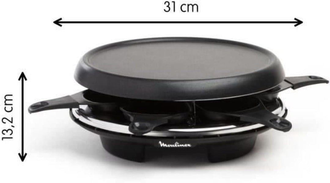 Moulinex Crêpier 6 Coupelles Accessimo RE151812 Raclette Plancha Crêpes-Pfanne, 6 Schälchen, Schwarz