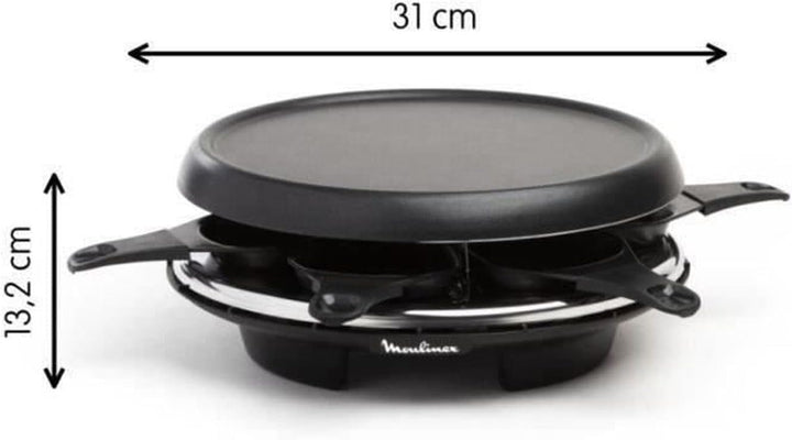 Moulinex Crêpier 6 Coupelles Accessimo RE151812 Raclette Plancha Crêpes-Pfanne, 6 Schälchen, Schwarz