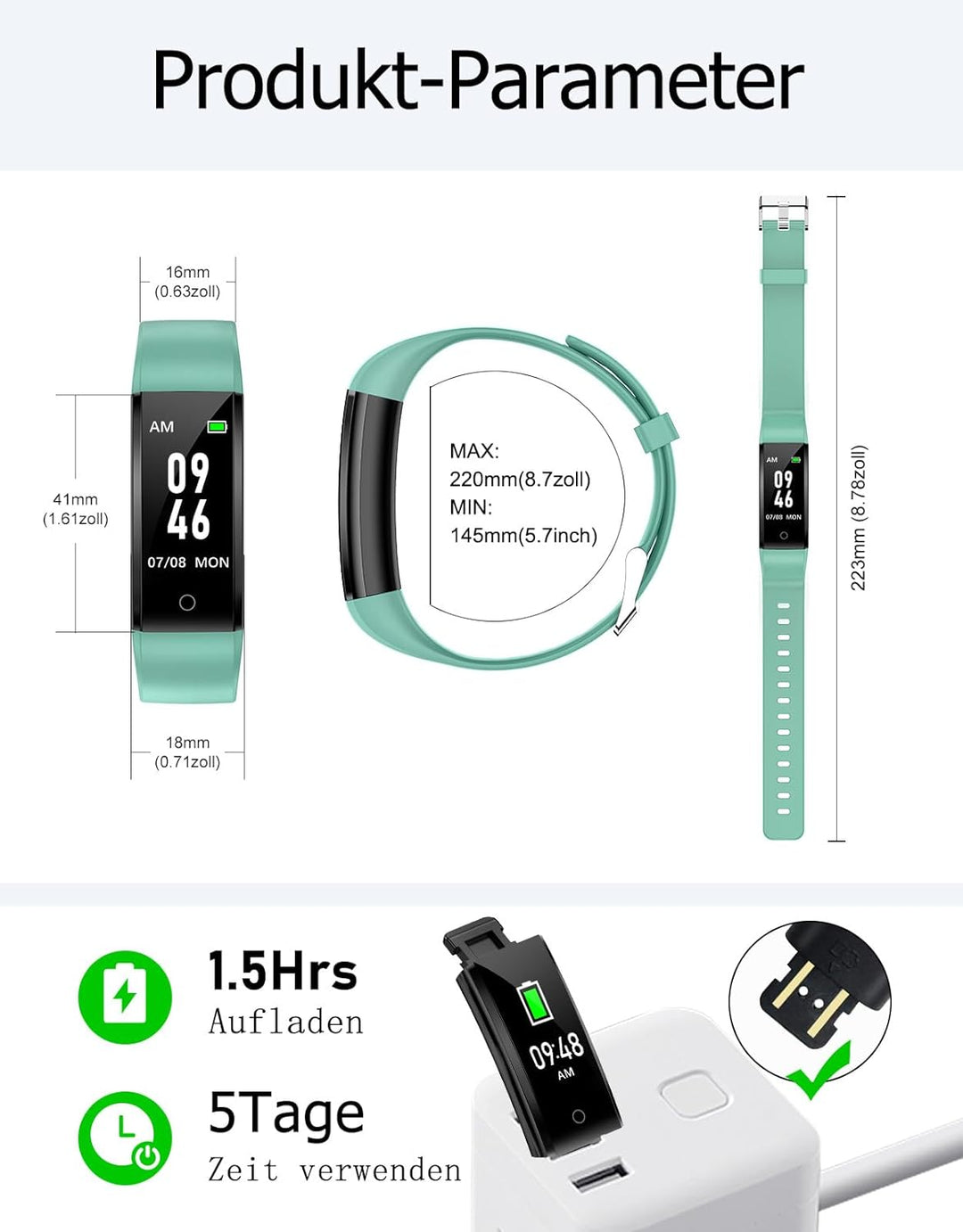 GRV Schrittzähler Uhr Ohne Bluetooth/App/Handy für Damen und Heren,Kinder Fitness Tracker Fitnessuhr