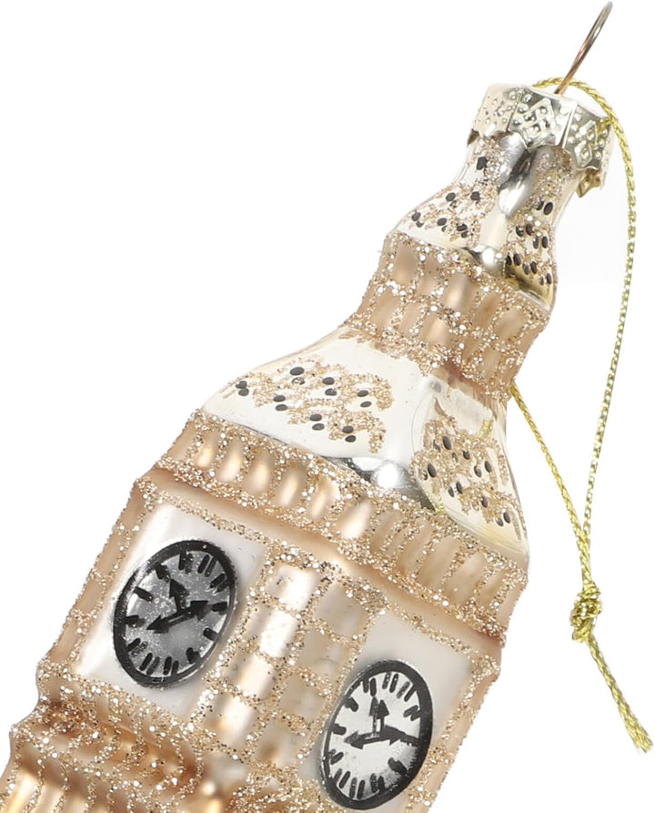 TOYANDONA Weihnachtliche Grosse Uhr Glasfigur Dekorativer London Turm Baumschmuck Kreative Hängende