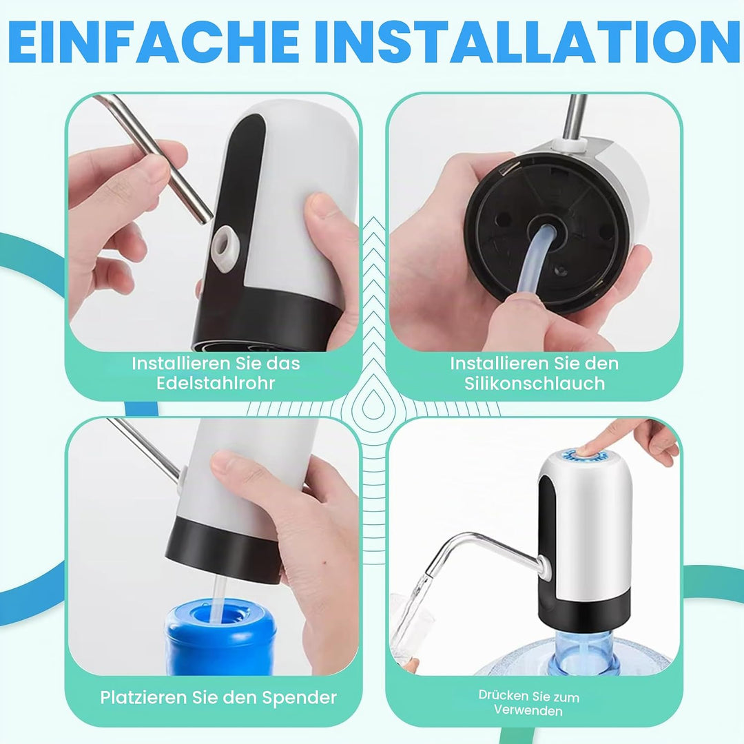 Wasserspender, elektrischer Wasserhahn für Kaltwasserkanister, Dosierpumpe mit zwei Adaptern, 5,7 l,