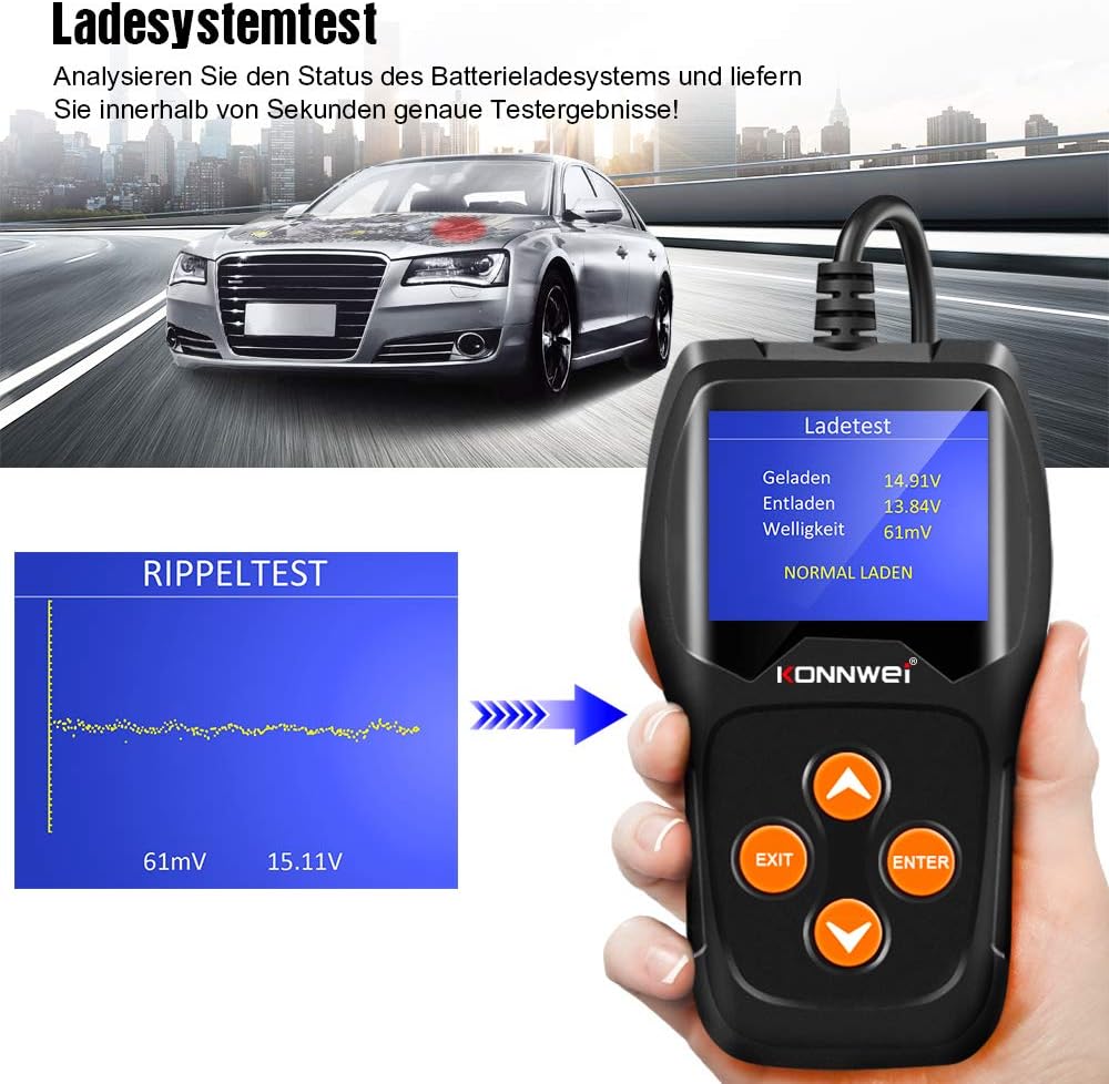 KONNWEI KW600 12V Professional Batterietester 100-2000 CCA 220AH Automotive Batterie Analyzer Batter