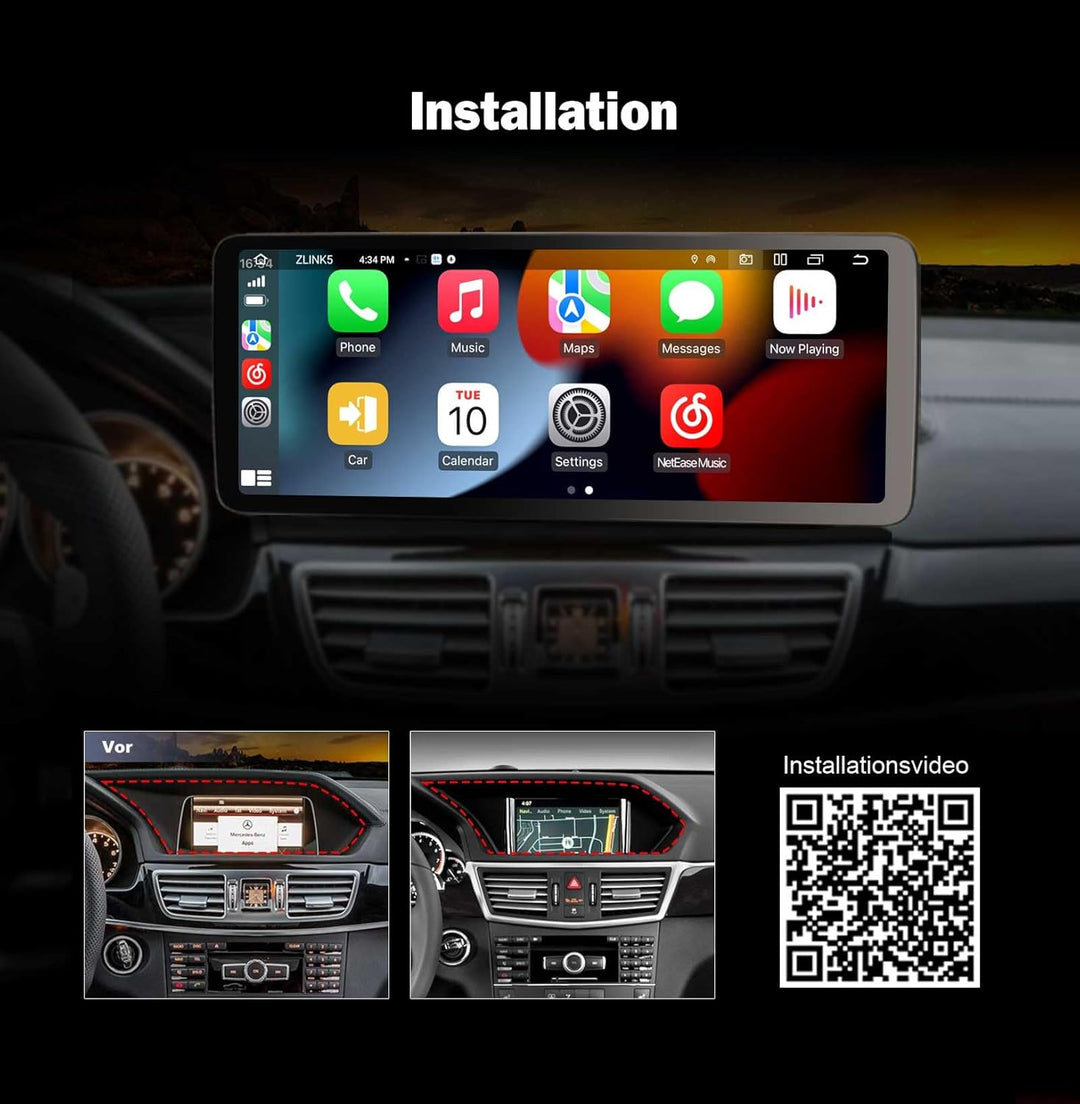 Erisin Qualcomm 8-Kern 8GB+128GB Android 14 Autoradio für Mercedes Benz W212 S212 E-Klasse NTG 4.5 1