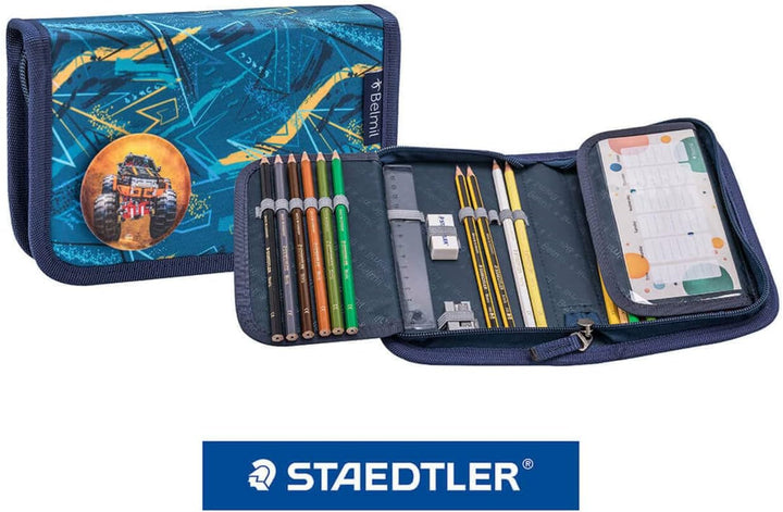 Belmil Premium Compact Plus ergonomisches Schulranzen Set 5 - teilig, AGR, Brustgurt, Hüftgurt, Magn