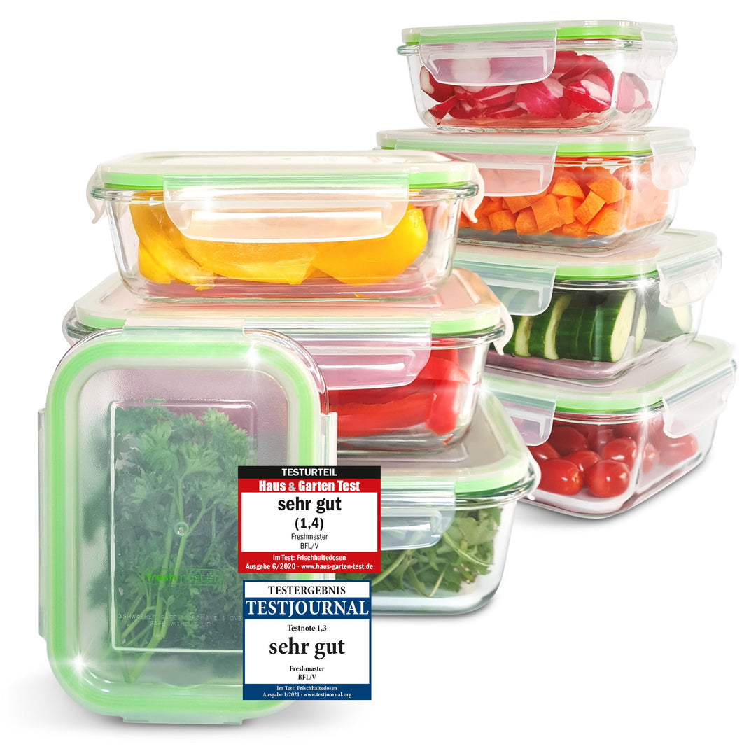 Fresh Master Frischhaltedose Glas Set - Testurteil: SEHR GUT - 100% auslaufsichere + luftdichte Vorr
