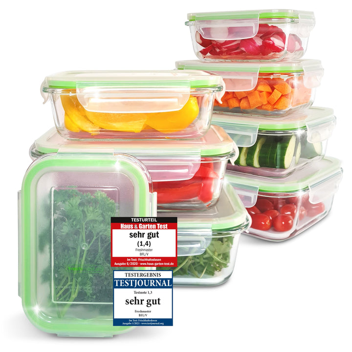 Fresh Master Frischhaltedose Glas Set - Testurteil: SEHR GUT - 100% auslaufsichere + luftdichte Vorr
