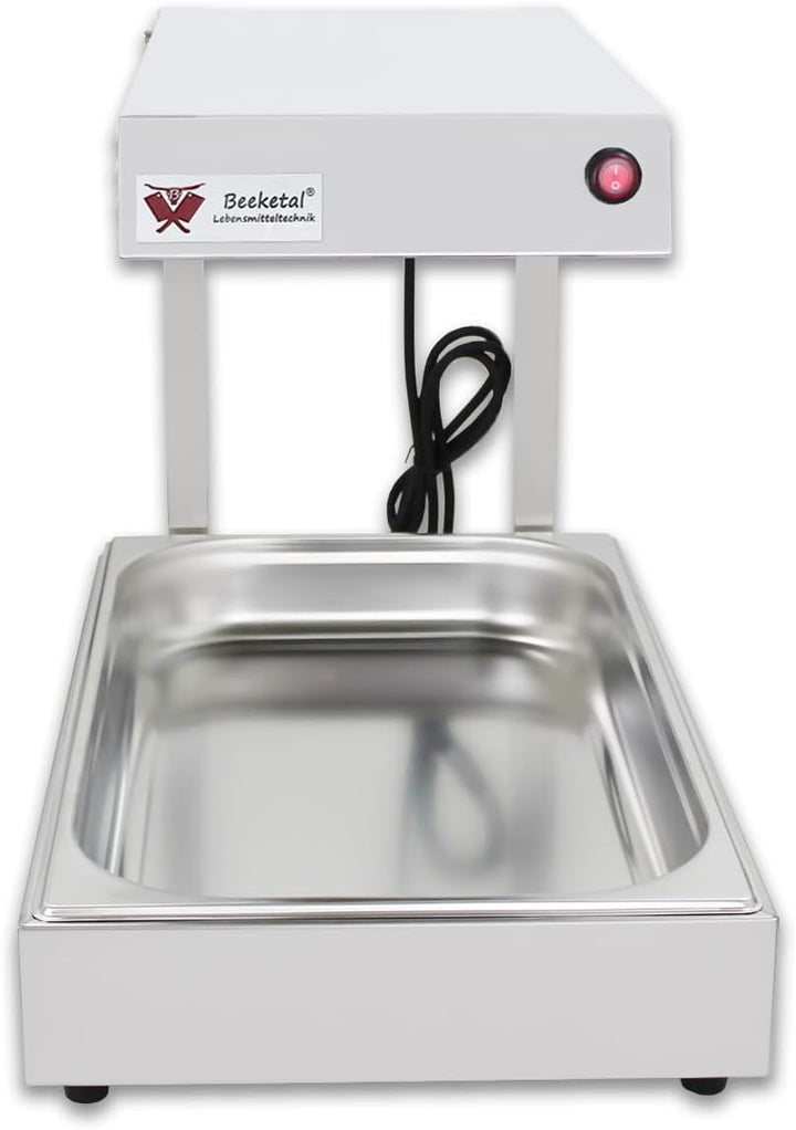 Beeketal 'BWB-1' Profi Gastro Wärmebrücke Pommeswärmer mit Beleuchtung und Gastronorm GN 1/1 Behälte
