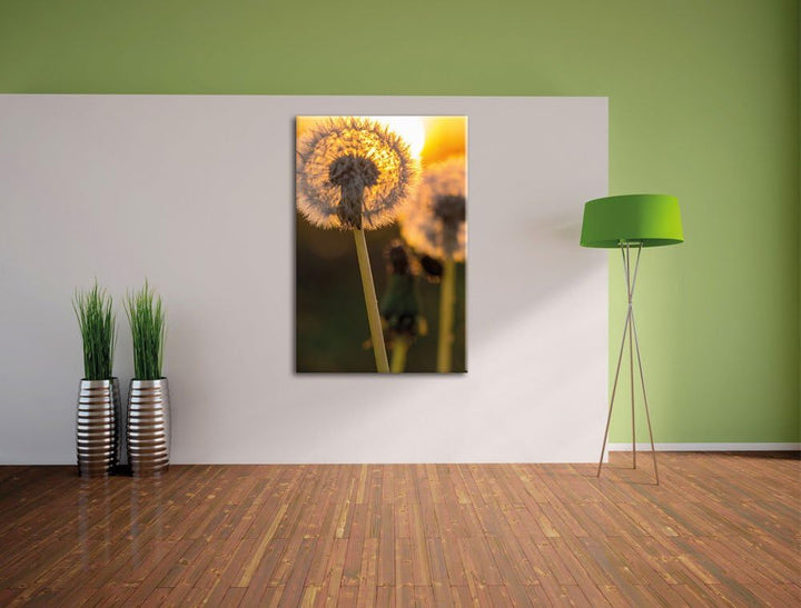 Pixxprint Pusteblume, Format: 100x70 auf Leinwand, XXL riesige Bilder fertig gerahmt mit Keilrahmen,