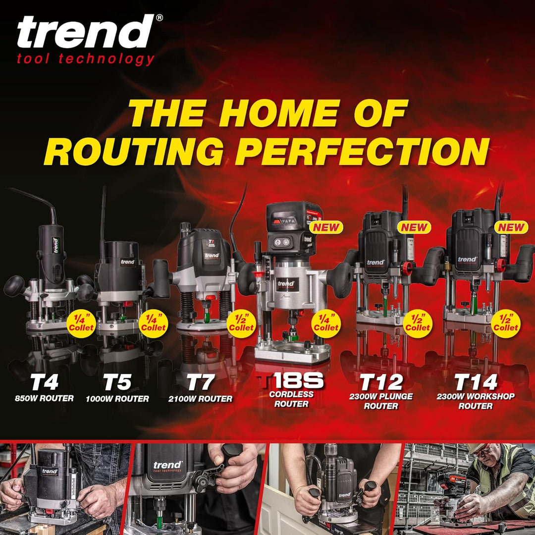 Trend T7 1/5.1 cm Variable Geschwindigkeit Werkstattfräse und Kitbox, perfekt für Küchenarmatur, Arb