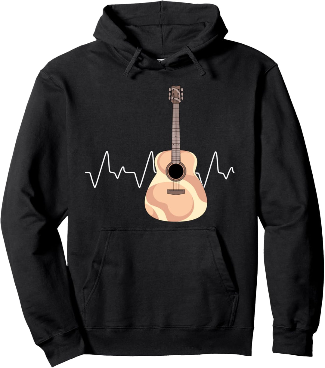 Akustik Gitarrist Musik Herzschlag Gitarrenspieler Gitarre Pullover Hoodie