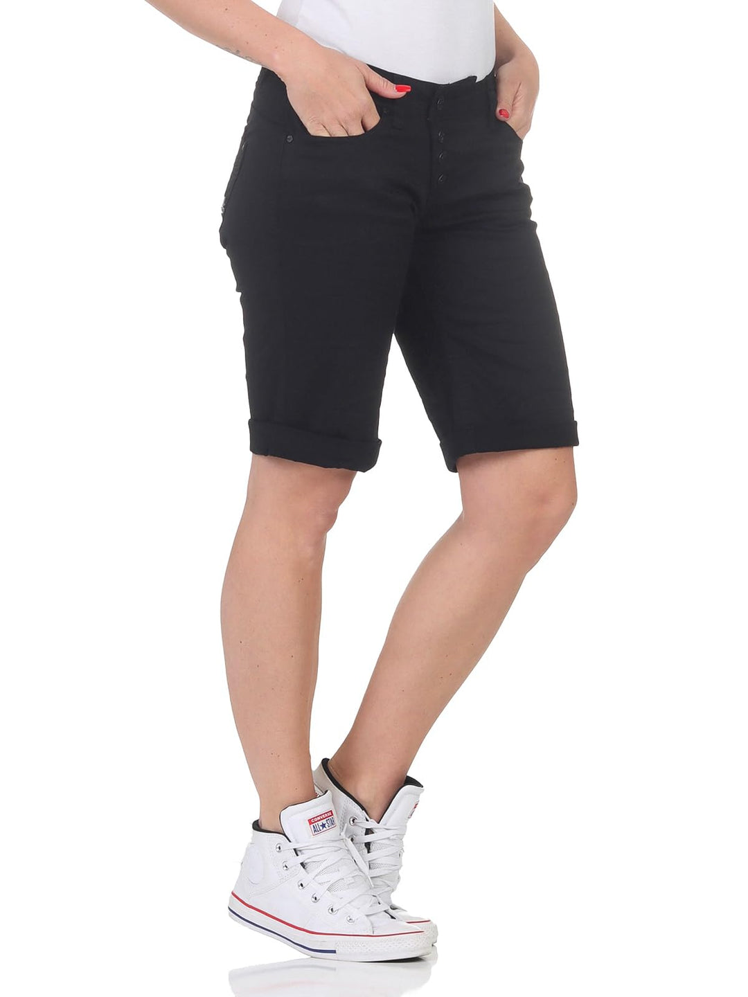 Buena Vista Jeans Hosen Damen - Malibu Short - Stretch Twill - Black - Gr. XL
