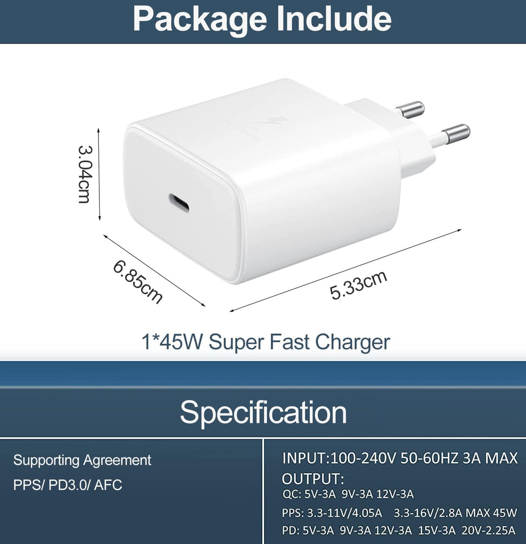 45W USB C Ladegerät, USBC Schnellladegerät Netzteil Adapter für iPhone 17 16 15 14 13 Pro Max Plus,i