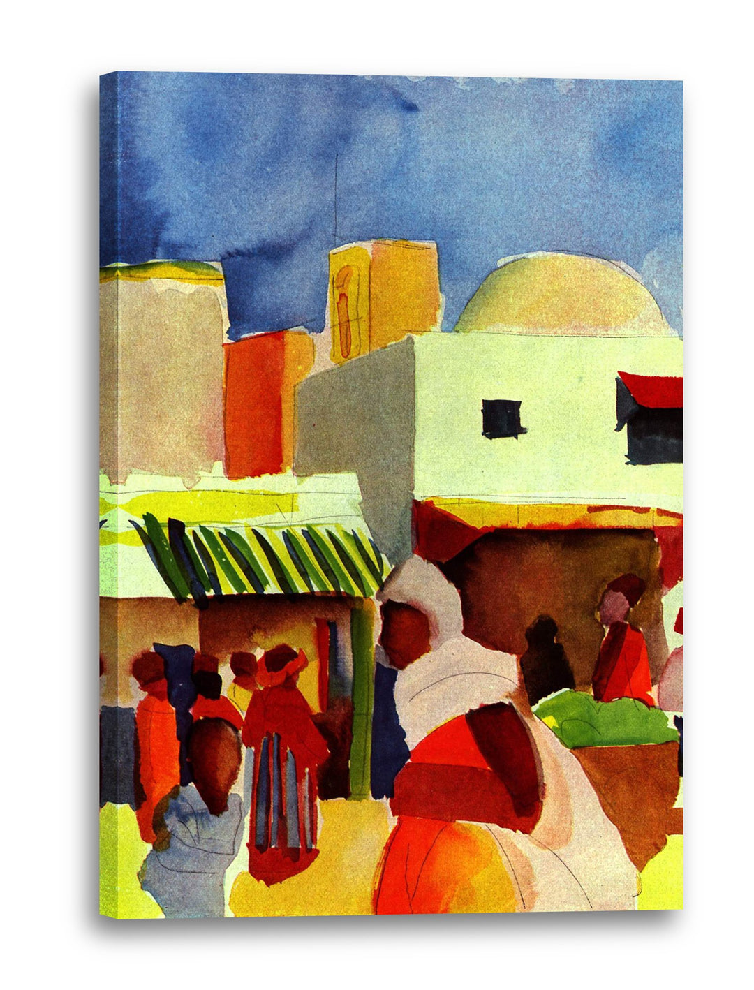 Printed Paintings Leinwand (80x120cm): August Macke - Markt in Tunis 80x120 cm, 80x120 cm