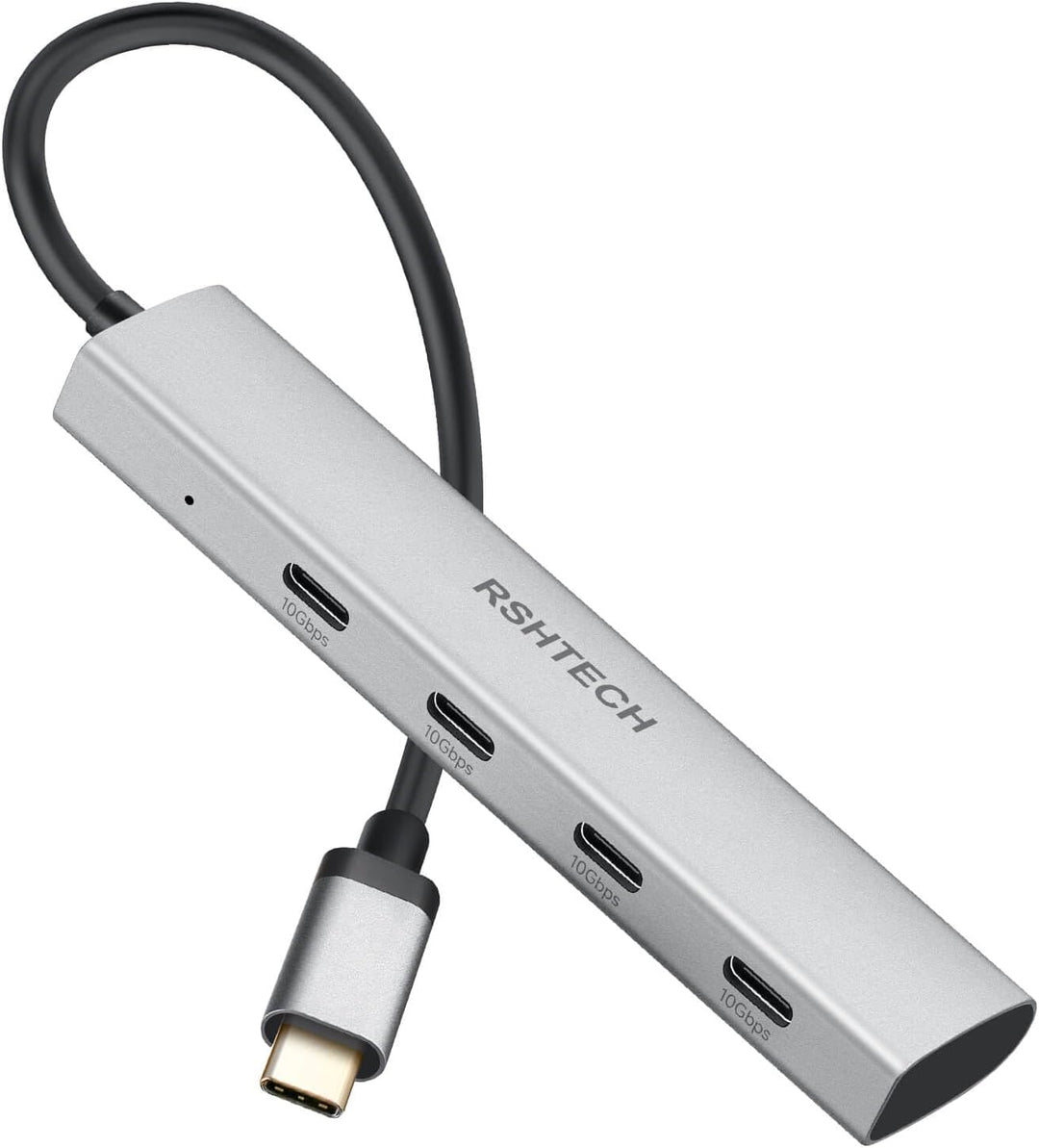 USB C Hub 10Gbps, RSHTECH 4-Port USB C 3.2 Hub Aluminium USB 3.1 Gen2 Ultra Slim Datenhub Portable M