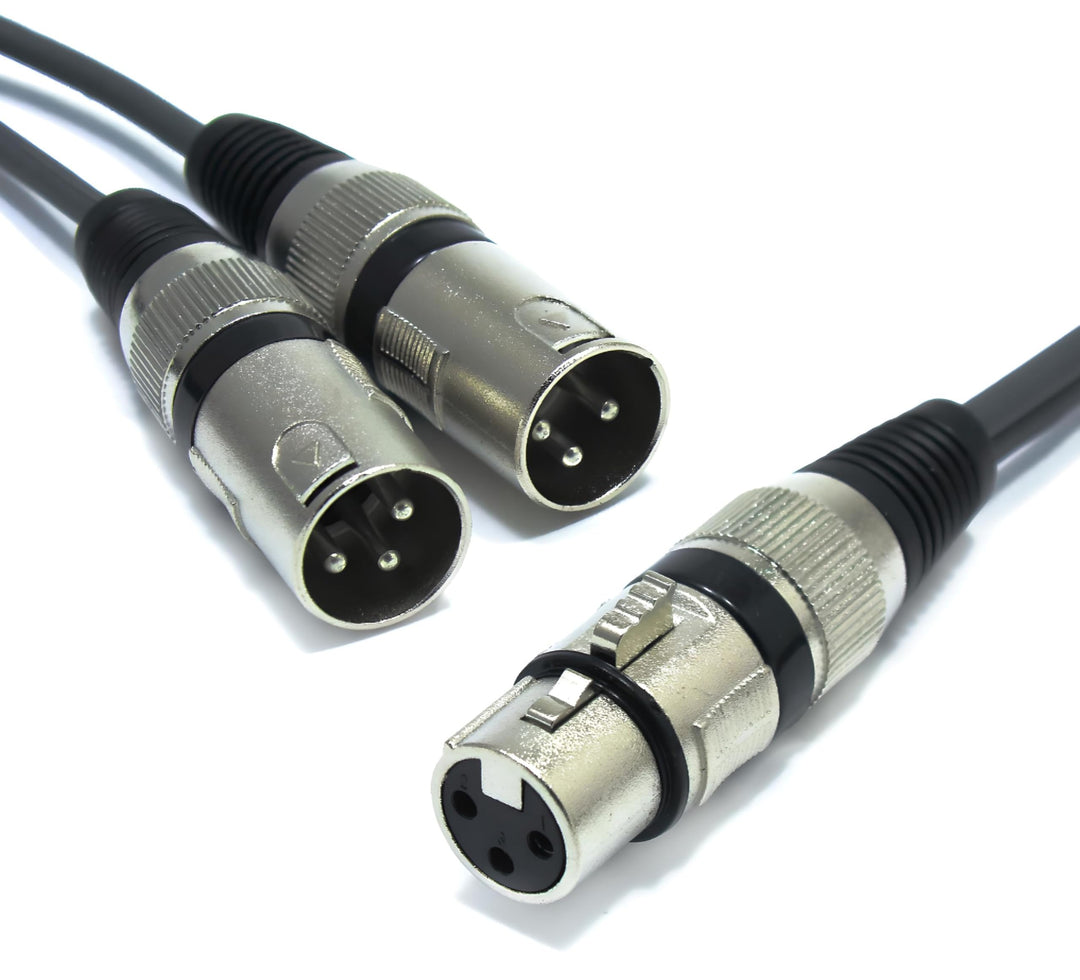 XLR Splitter 1.5m Audio Adapter Buchse auf 2x XLR Stecker 3 Polig Splitterkabel Y-Kabel Vertailer We