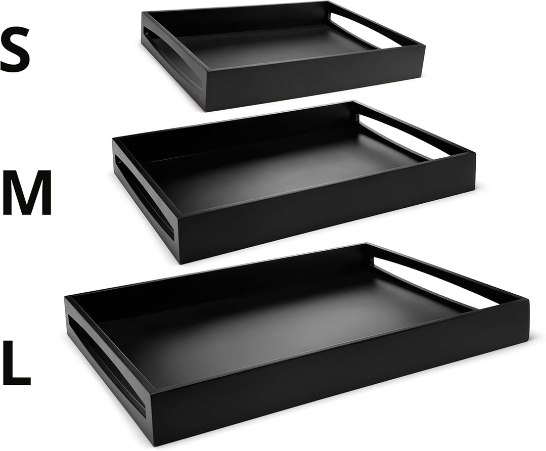 LEOPOLD servir madera negra Tablett Silber 300x400x60