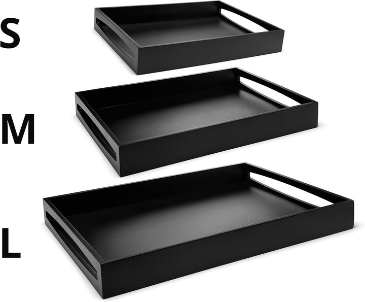 LEOPOLD servir madera negra Tablett Silber 300x400x60