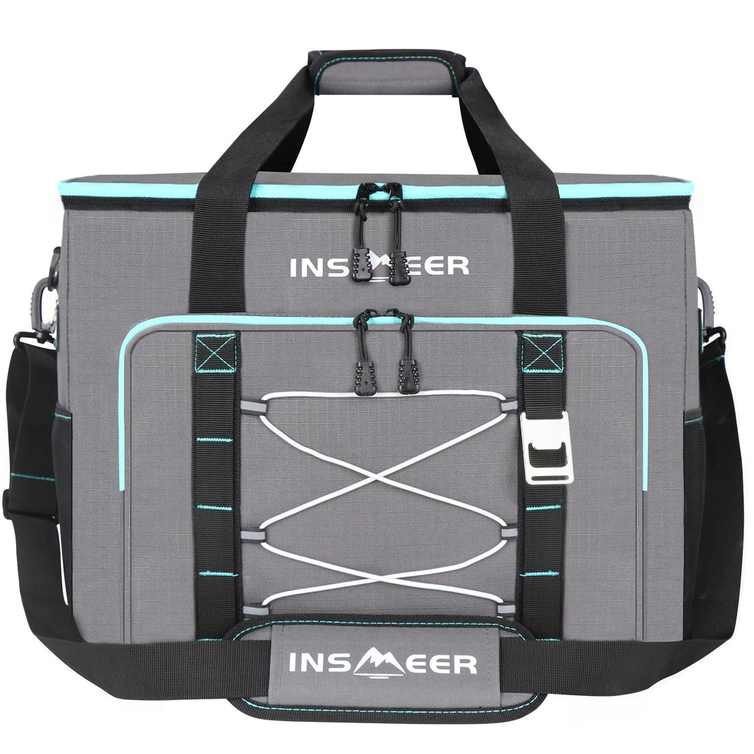 INSMEER Kühltasche Gross 48L/55L, 55/80 Cans Kühltasche Faltbar Isolierte Tasche, Auslaufsicher zusa