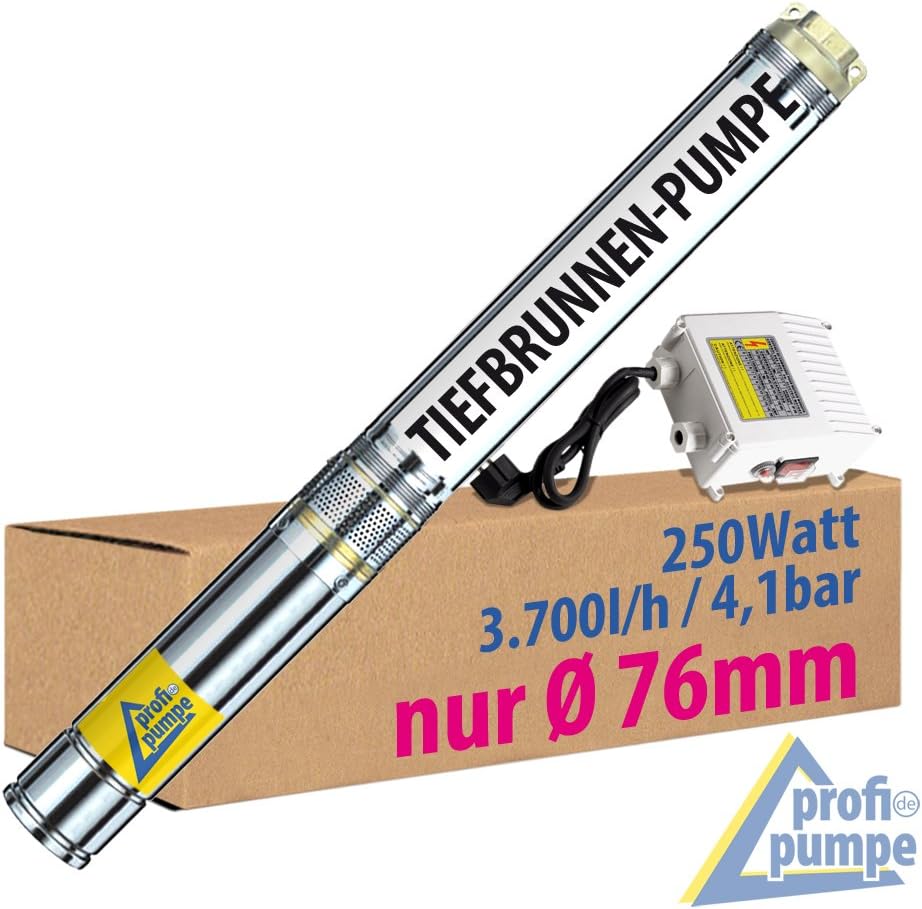 3" Zoll - Brunnenpumpe Tiefbrunnenpumpe Tauchdruckpumpe Rohrpumpe Gartenpumpe Brunnen-Star Die Energ
