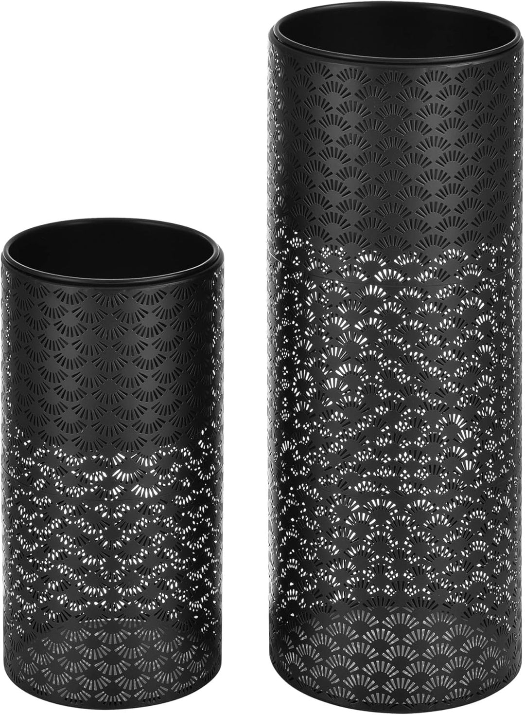 [en.casa] Pflanzständer Virton 2er Set Blumenständer-Set Pflanztopfhalter in 2 Grössen Metall Schwar