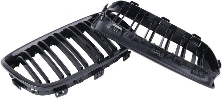 Ricoy Gloss Black 2011-2014 F20 F21 1 Series Sport Kidney Twin Flns Grillrost (Packung à 2 Stück) Sc