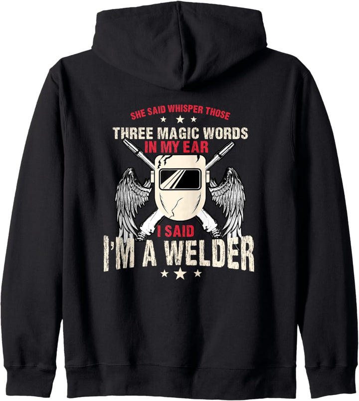 Welder Gifts Lustiges Schweissen Bild auf der Rückseite Kapuzenjacke