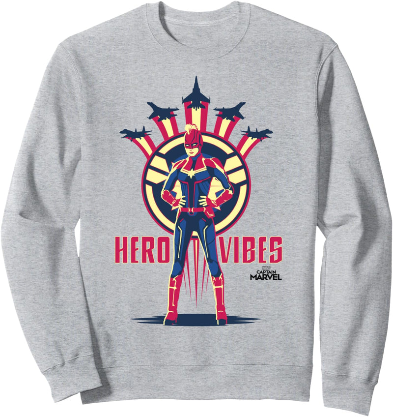 Captain Marvel Hero Vibes Plane Portrait Sweatshirt