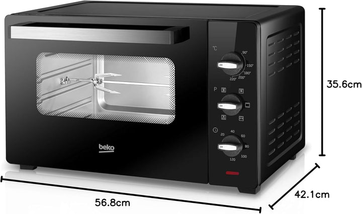 Beko - BMOF45B – Elektroherd, mit Umluft, 45 Liter, 2000 W, 5 Funktionen, Timer 120 min, Temperatur