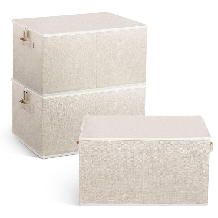 Lesfit Faltbare Aufbewahrungsbox Stoff 43x34x23 cm, 3er Pack A*3, A*3