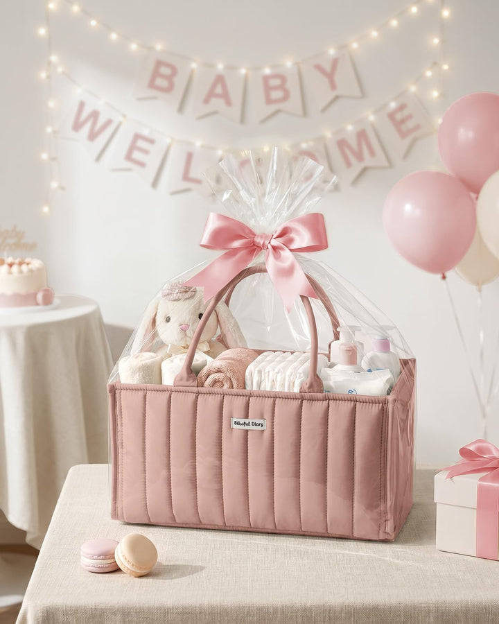 Blissful Diary Baby-Windel-Caddy Organizer, Babyparty-Korb für Mädchen und Jungen, Geschenk für Neug