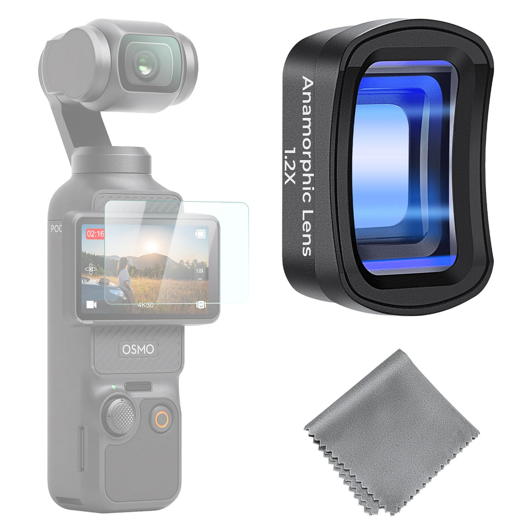 K&F Concept 1.2X Anamorphotisches Filter, kompatibel mit DJI Osmo Pocket 3, Blue Streak Effekt Wides