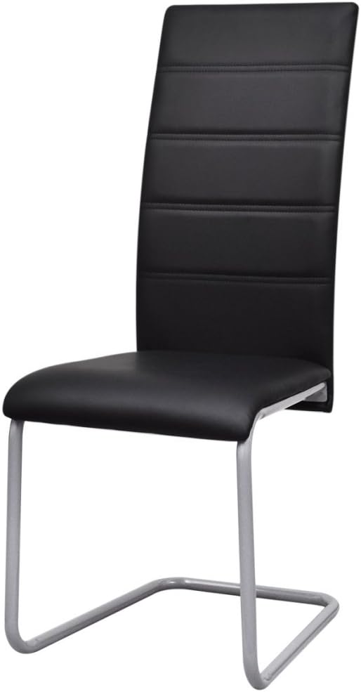 Festnight Esszimmerstuhl Freischwinger Schwingstuhl Küchenstuhl 2er Set Stuhl Set Schwarz, Schwarz