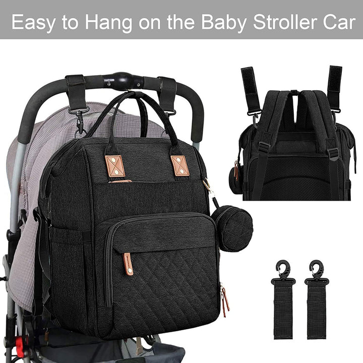 Fexkean Wickeltasche Rucksack Baby Wickelrucksäcke mit Grosser Kapazität Tragbare Reisewindeltasche