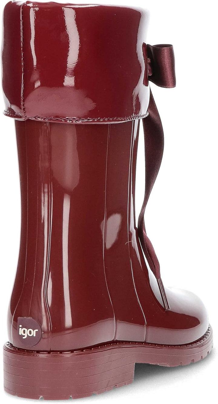 IGOR Sweatshirt aus Lackleder für Mädchen, Wasserstiefel 24 EU Burgund Burdeos, 24 EU Burgund Burdeo