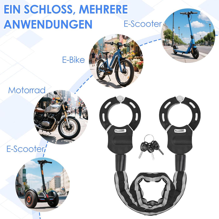 E Scooter Schloss, Schloss für E Scooter mit Silikonschutz Gegen Kratzer, Diebstahlschutz Handschell