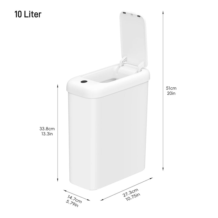 EKO Automatischer Badezimmer-Mülleimer mit Deckel, 10L Schlanker Sensor Abfalleimer, Wasserdichter B