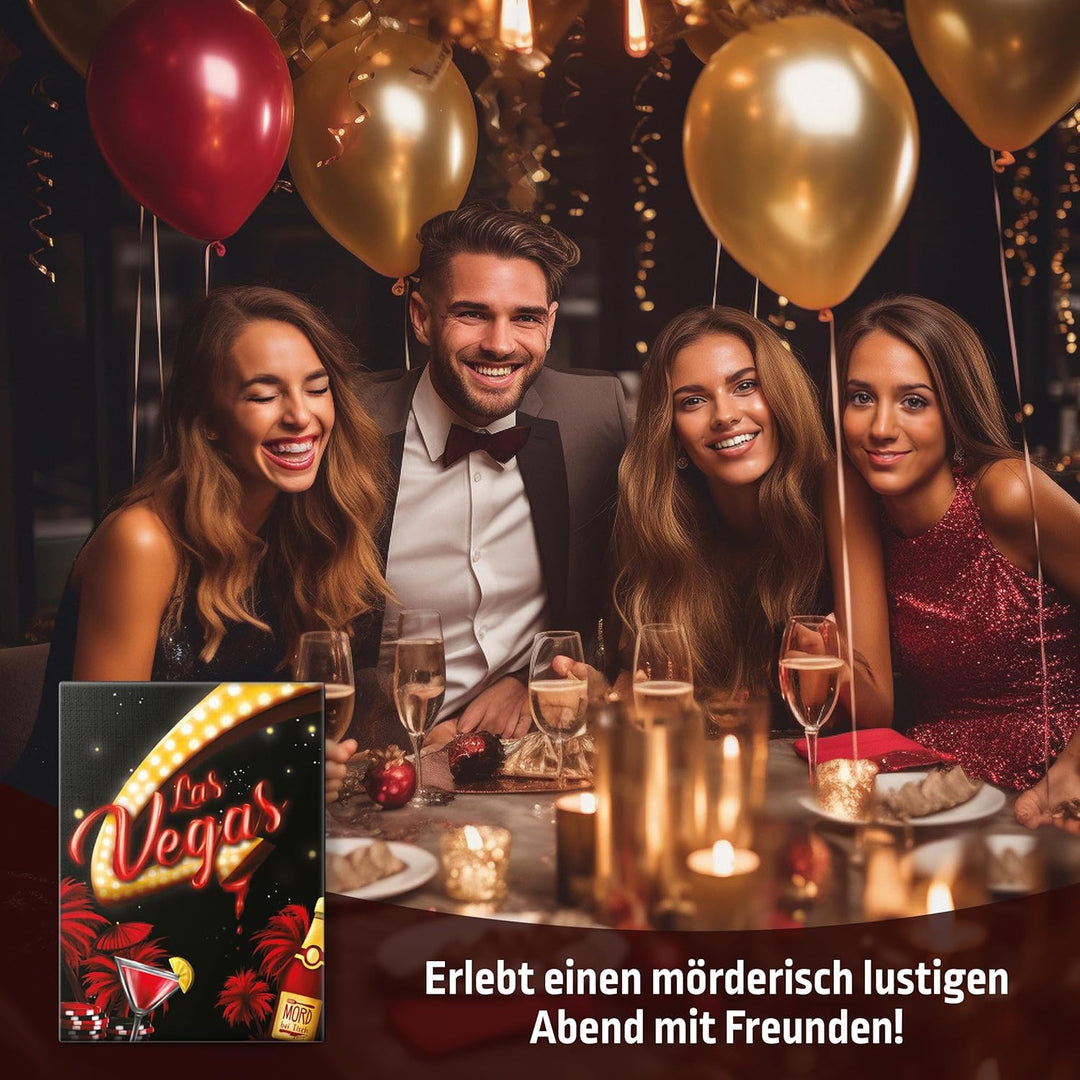 MORD bei Tisch Krimidinner für Zuhause - 5 bis 7 Personen - Der Las Vegas Fall - Das Krimi Spiel ab