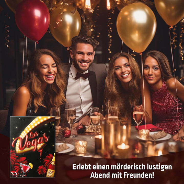 MORD bei Tisch Krimidinner für Zuhause - 5 bis 7 Personen - Der Las Vegas Fall - Das Krimi Spiel ab