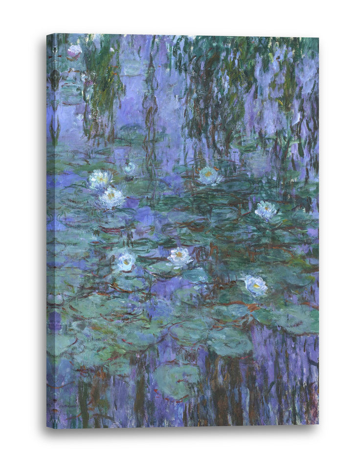 Printed Paintings Leinwand (60x80cm): Claude Monet - Seerosen auf blaues Wasser 60x80 cm, 60x80 cm