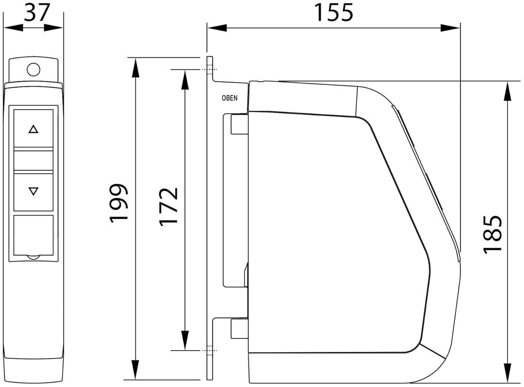 HOMEPILOT RolloTron pure smart Aufputz Minigurt - Rolladen Gurtwickler elektrisch aufputz, mit Funk