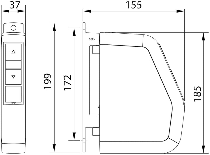 HOMEPILOT RolloTron pure smart Aufputz Minigurt - Rolladen Gurtwickler elektrisch aufputz, mit Funk