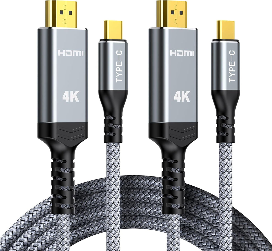 Highwings USB C auf HDMI Kabel 4K 1.8M 2 Stück, USB C HDMI UHD Thunderbolt 3 Kompatibel für iPhone 1
