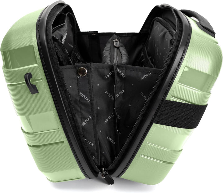 REDOLZ Hartschalen Handgepäck Kosmetik-Koffer | Stabiles Beauty-Case mit Aufsteckfunktion | 34 x 17