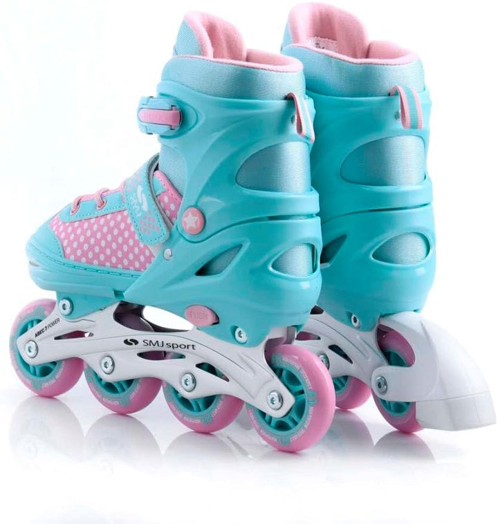 SMJ Lily Kinder Mädchen Set 2in1 Inliner/Schlittschuhe VERSTELLBAR | ABEC-7 Rollschuhe | Inlineskate